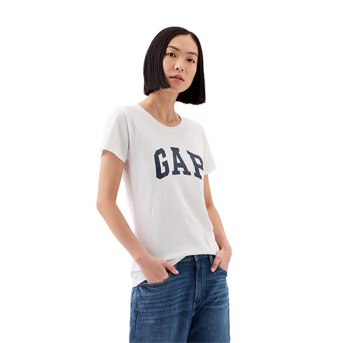 GAP V-SS Logo Classic Beyaz Kadın T-Shirt