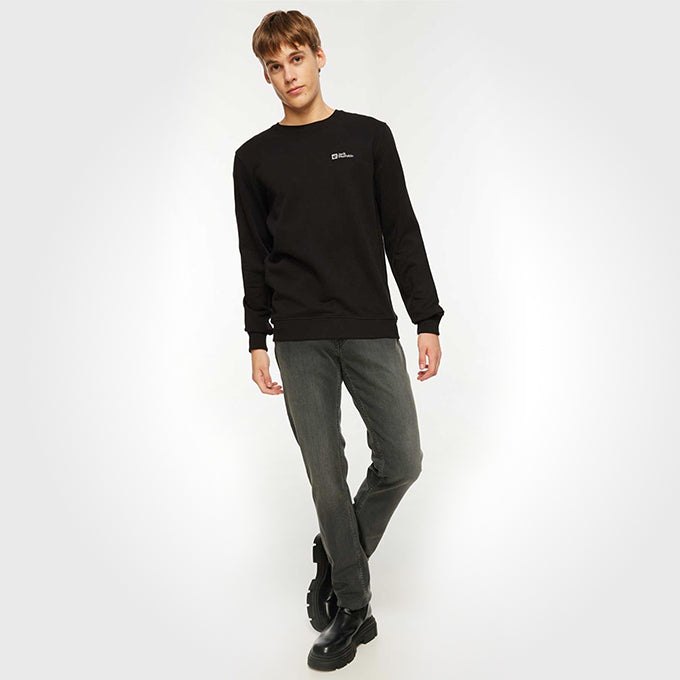 Jack Wolfskin Mark Siyah Erkek Sweatshirt
