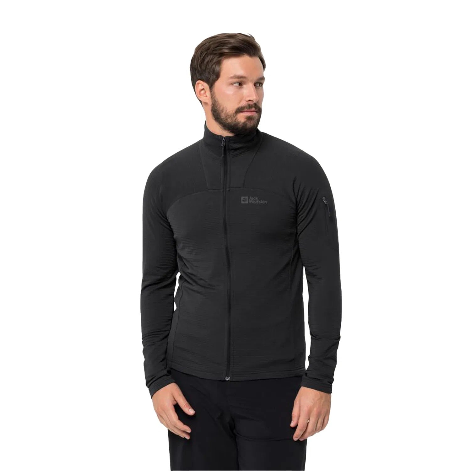 Jack Wolfskin Prelight Full Zipper Erkek Sweat - Siyah - görsel 2