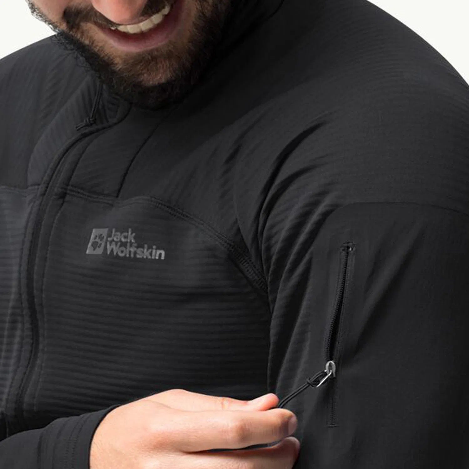 Jack Wolfskin Prelight Full Zipper Erkek Sweat - Siyah - görsel 3