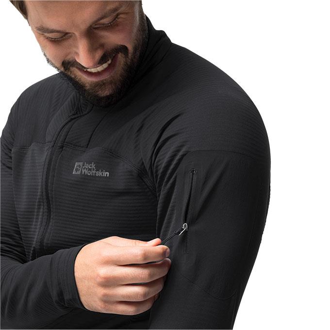 Jack Wolfskin Prelight Full Zipper Siyah Erkek Polar