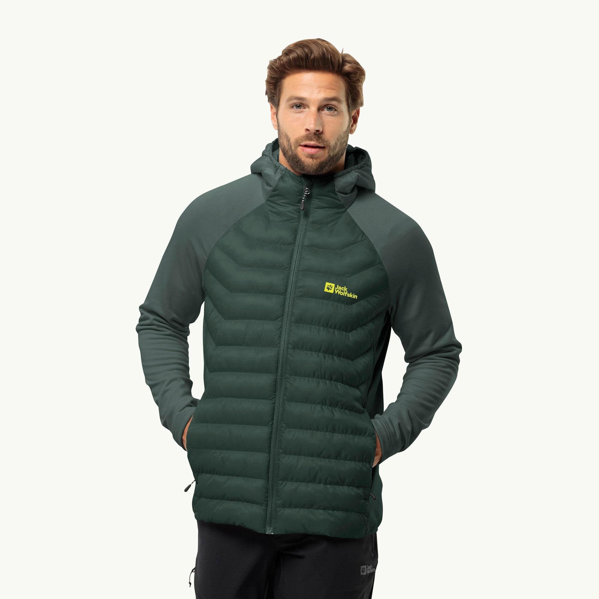 Jack Wolfskin Routeburn Pro Hybrid Erkek Mont - Yeşil