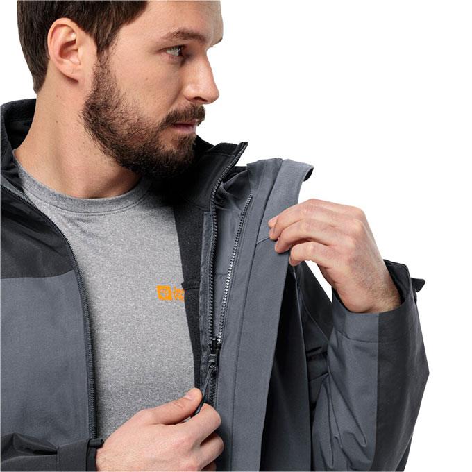 Jack Wolfskin Taubenberg 3In1 Antrasit Erkek Mont