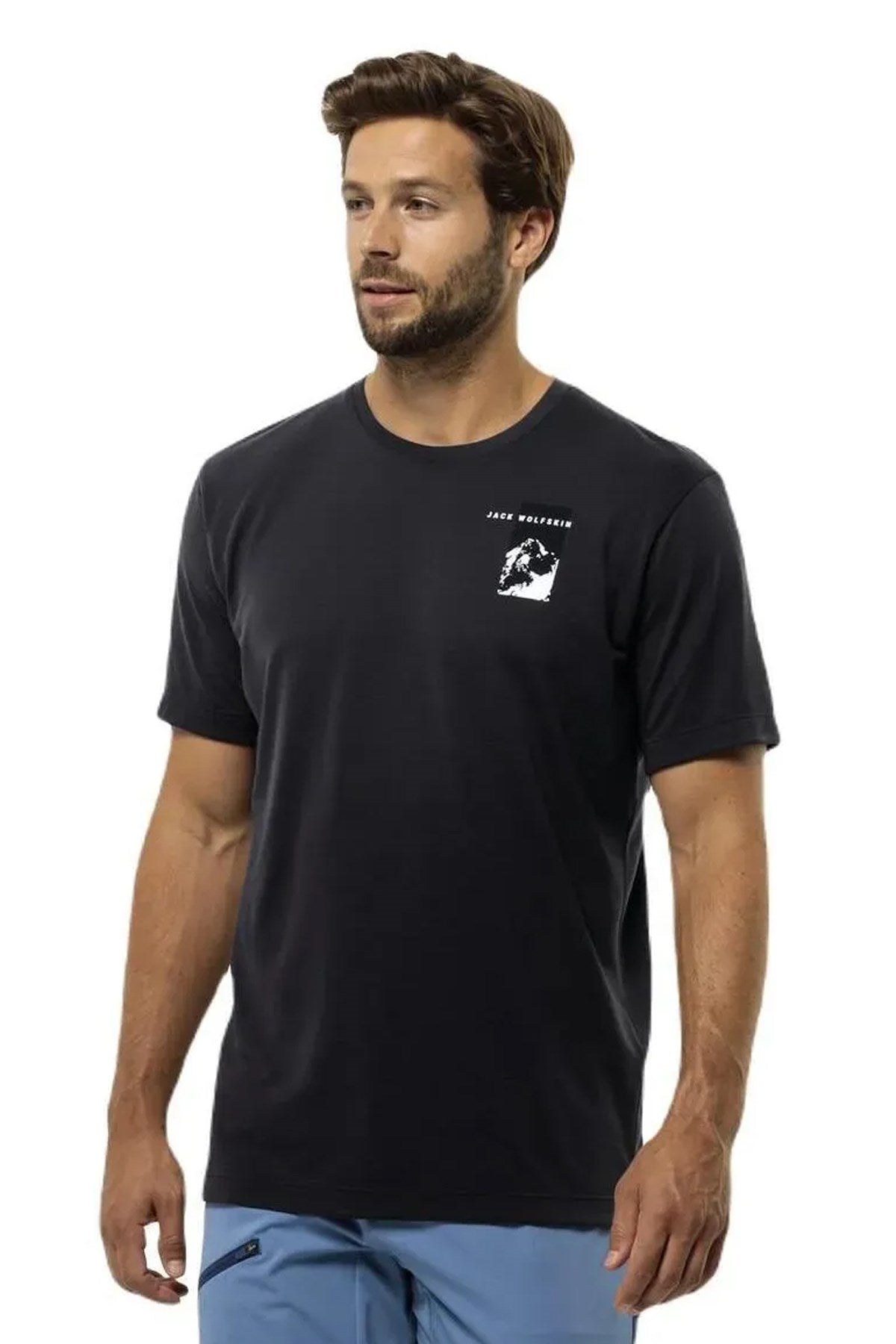 Jack Wolfskin Vonnan Graphic Erkek T-Shirt - Antrasit