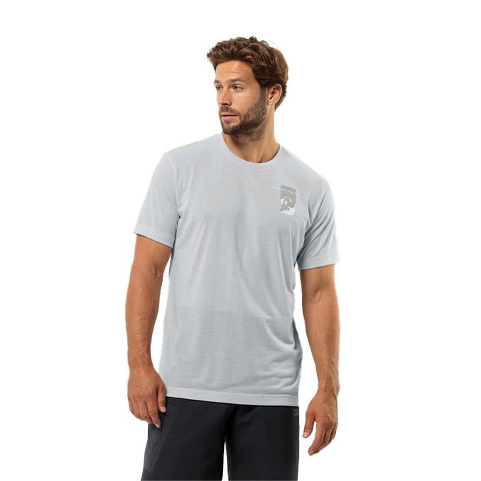 Jack Wolfskin Vonnan Graphic Gri Erkek T-Shirt