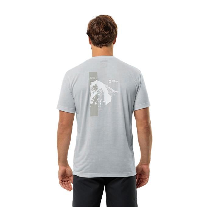 Jack Wolfskin Vonnan Graphic Gri Erkek T-Shirt