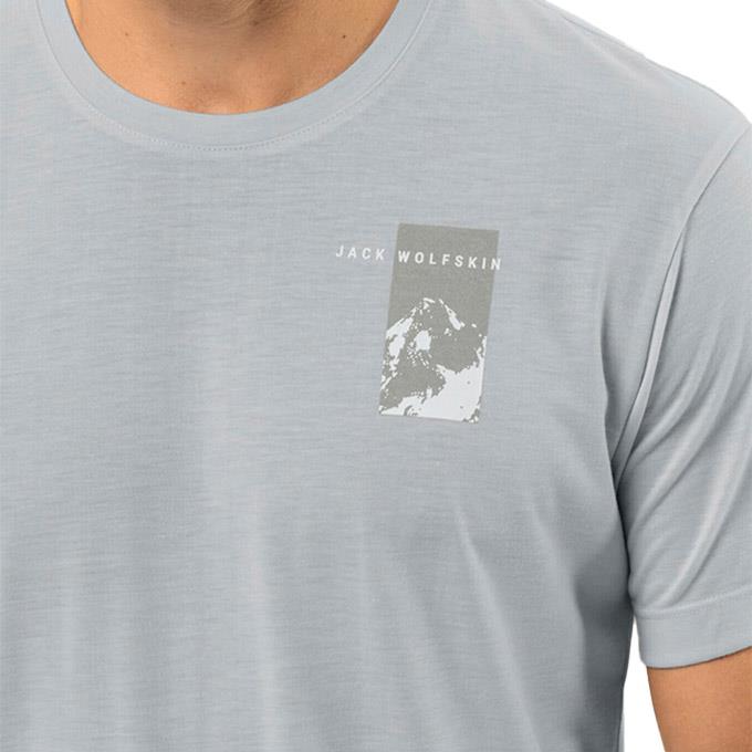 Jack Wolfskin Vonnan Graphic Gri Erkek T-Shirt