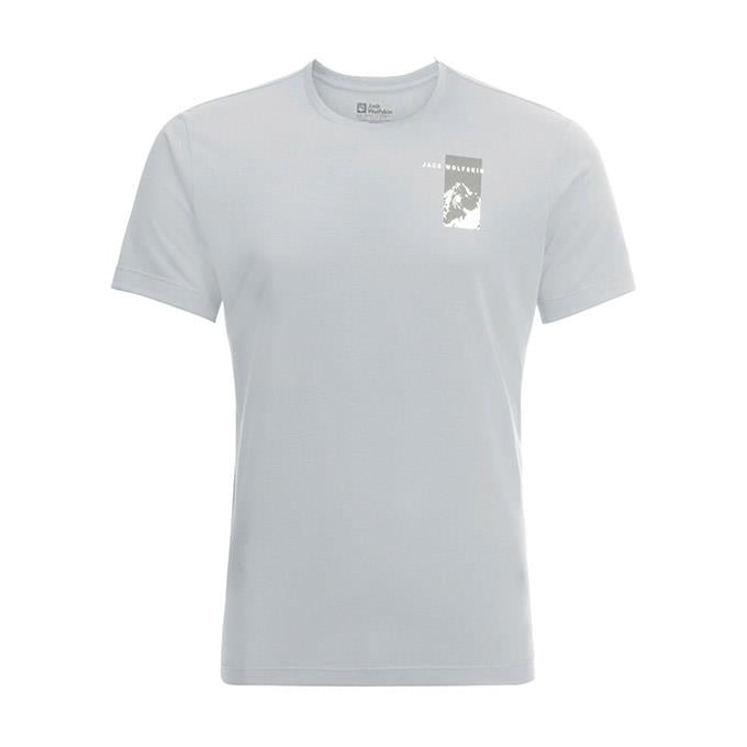 Jack Wolfskin Vonnan Graphic Gri Erkek T-Shirt