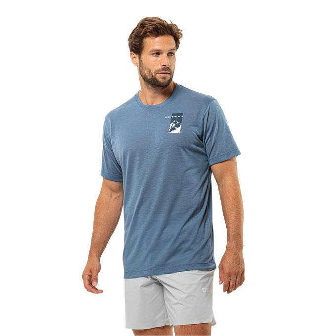 Jack Wolfskin Vonnan Graphic Mavi Erkek T-Shirt