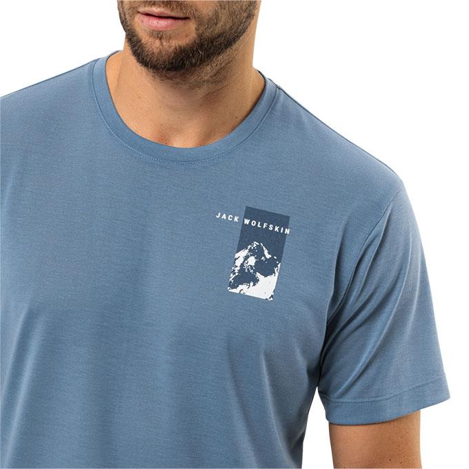 Jack Wolfskin Vonnan Graphic Mavi Erkek T-Shirt