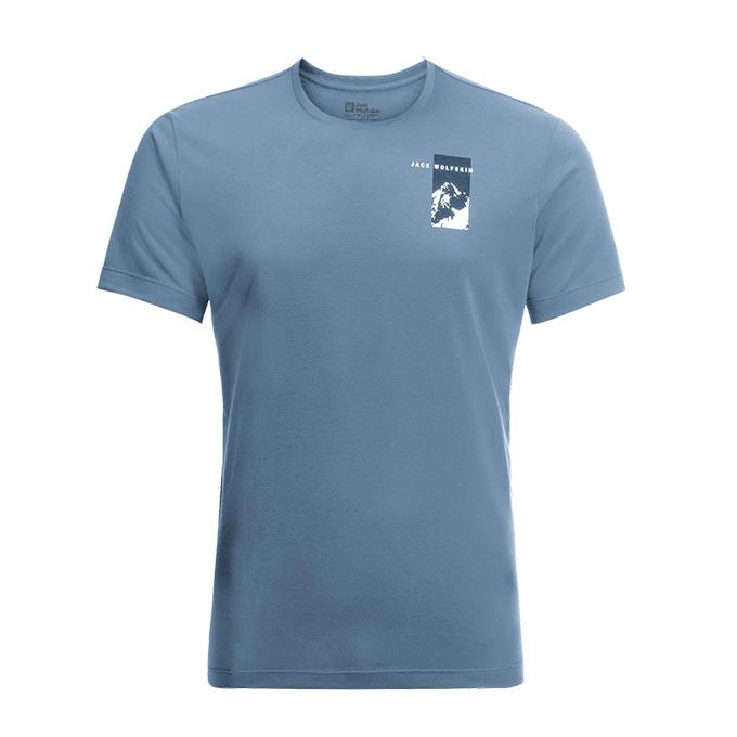 Jack Wolfskin Vonnan Graphic Mavi Erkek T-Shirt