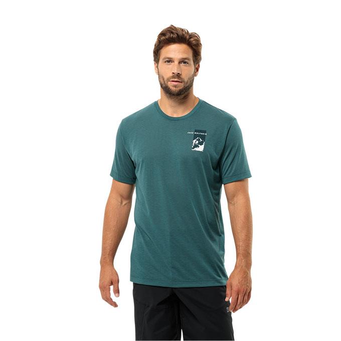 Jack Wolfskin Vonnan Graphic Yeşil Erkek T-Shirt