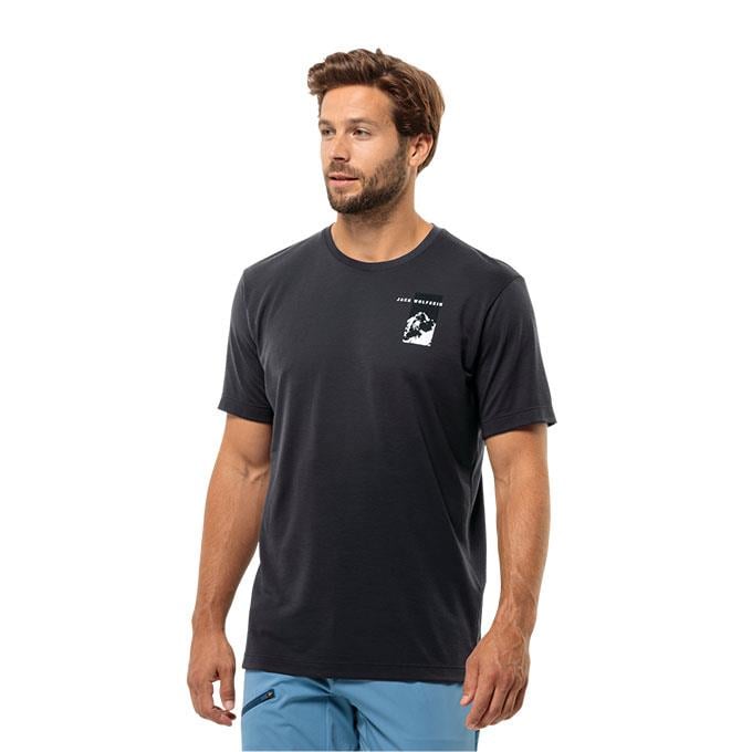 Jack Wolfskin Vonnan Graphic Antrasit Erkek T-Shirt