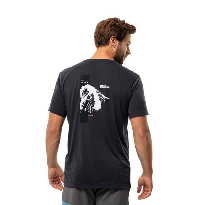 Jack Wolfskin Vonnan Graphic Antrasit Erkek T-Shirt