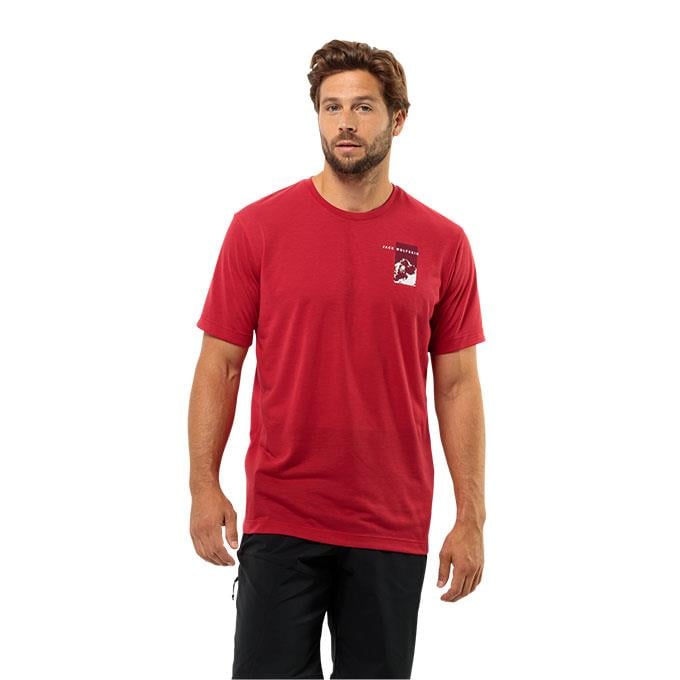 Jack Wolfskin Vonnan Graphic Kırmızı Erkek T-Shirt
