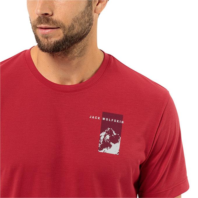 Jack Wolfskin Vonnan Graphic Kırmızı Erkek T-Shirt