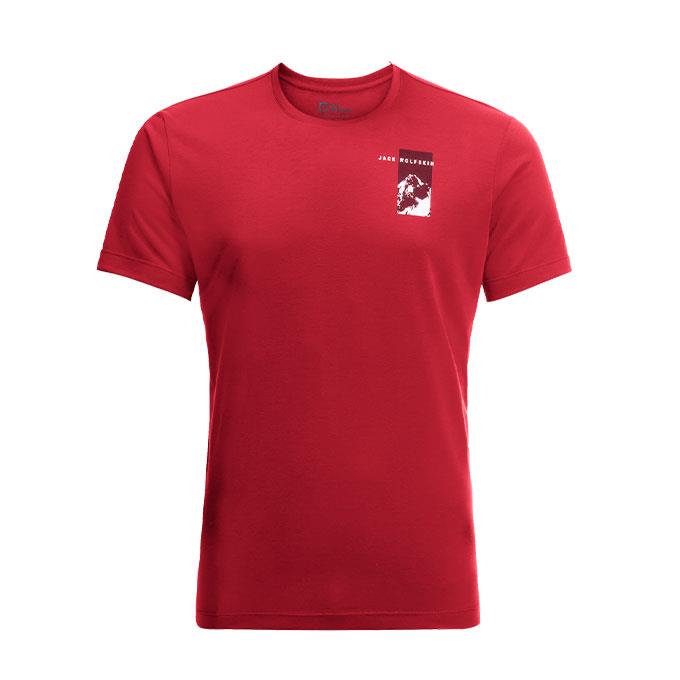 Jack Wolfskin Vonnan Graphic Kırmızı Erkek T-Shirt