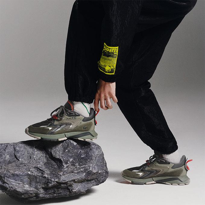 Lacoste L003 Neo Tech Erkek Haki-Turuncu Sneaker