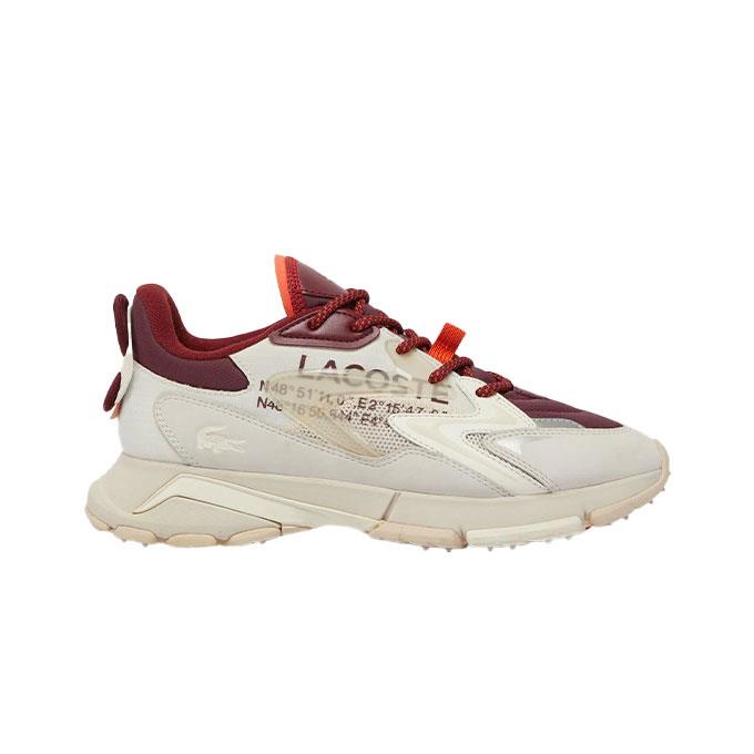 Lacoste L003 Neo Tech Erkek Kırık Beyaz-Bordo Sneaker