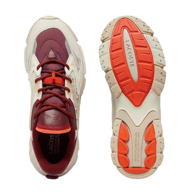 Lacoste L003 Neo Tech Erkek Kırık Beyaz-Bordo Sneaker