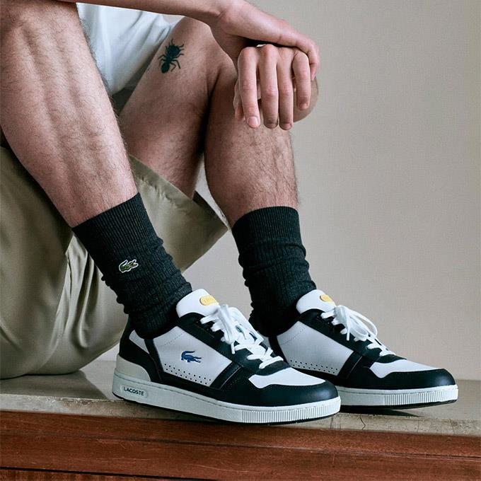 Lacoste T-Clıp 123 6 Sma Erkek Beyaz-Siyah Sneaker