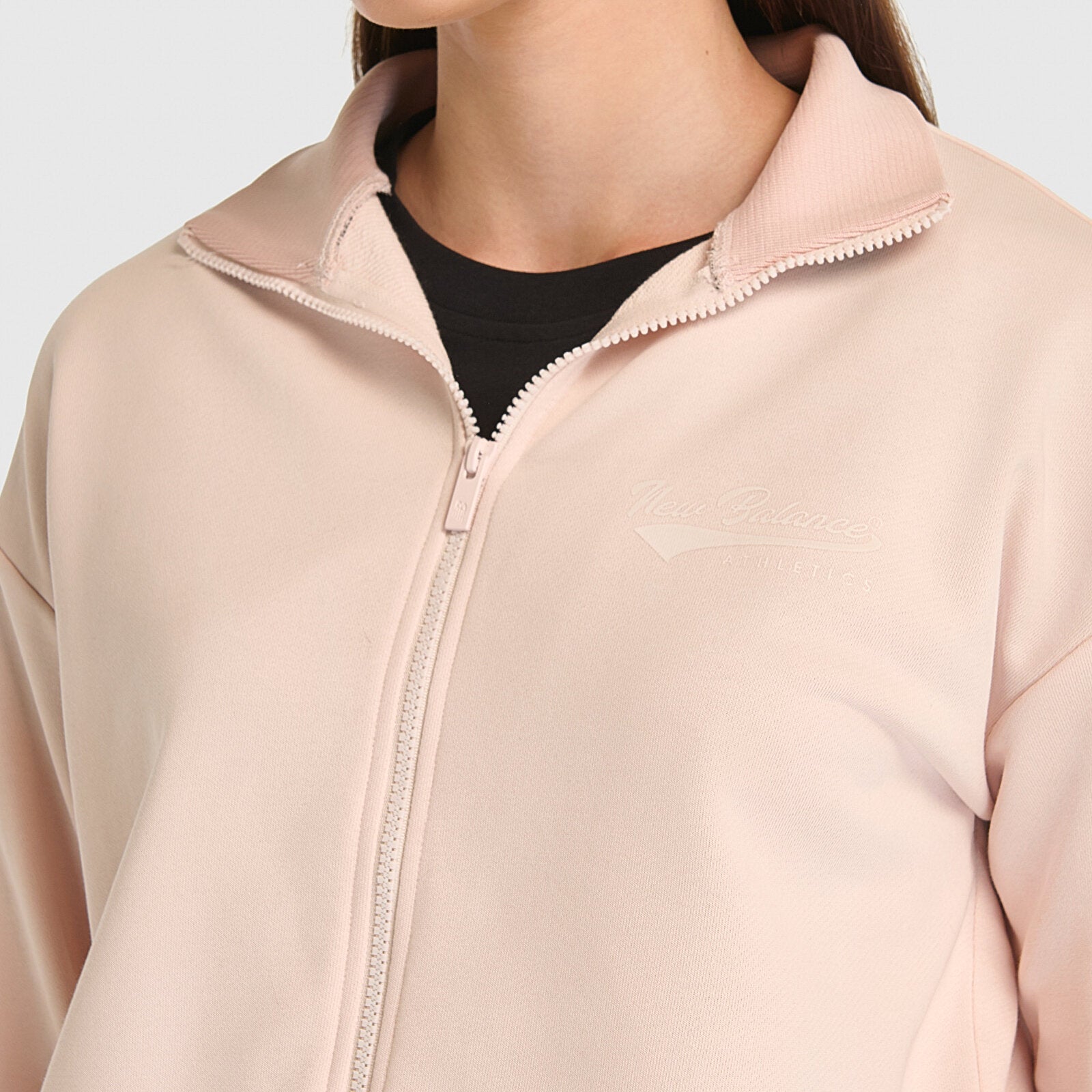 New Balance Full Zip Kadın Sweat - Pudra
