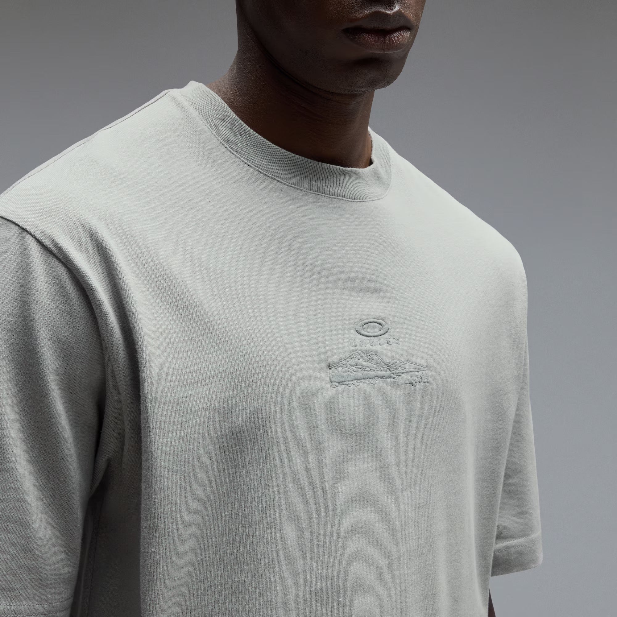 Oakley Mountain Ridge Embroidered Erkek Tişört - Gri