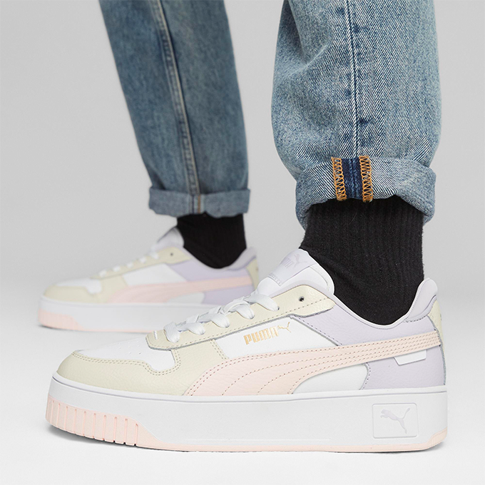 Puma Carina Street Kadın Puma White-Frosty Pink-Alpine Snow Sneaker