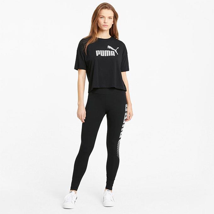 Puma Ess Logo Kadın Puma Black T-Shirt
