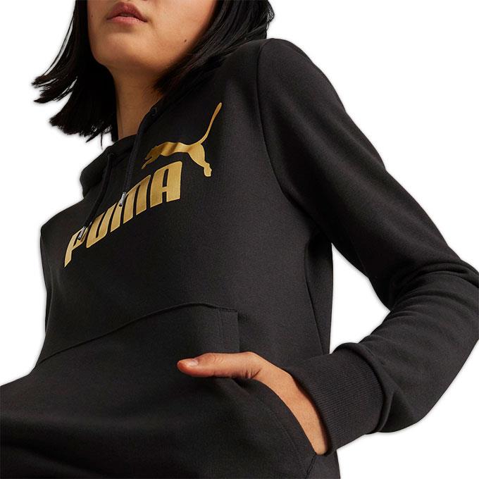 Puma Ess+ Metallic Logo Kadın Siyah Sweatshirt