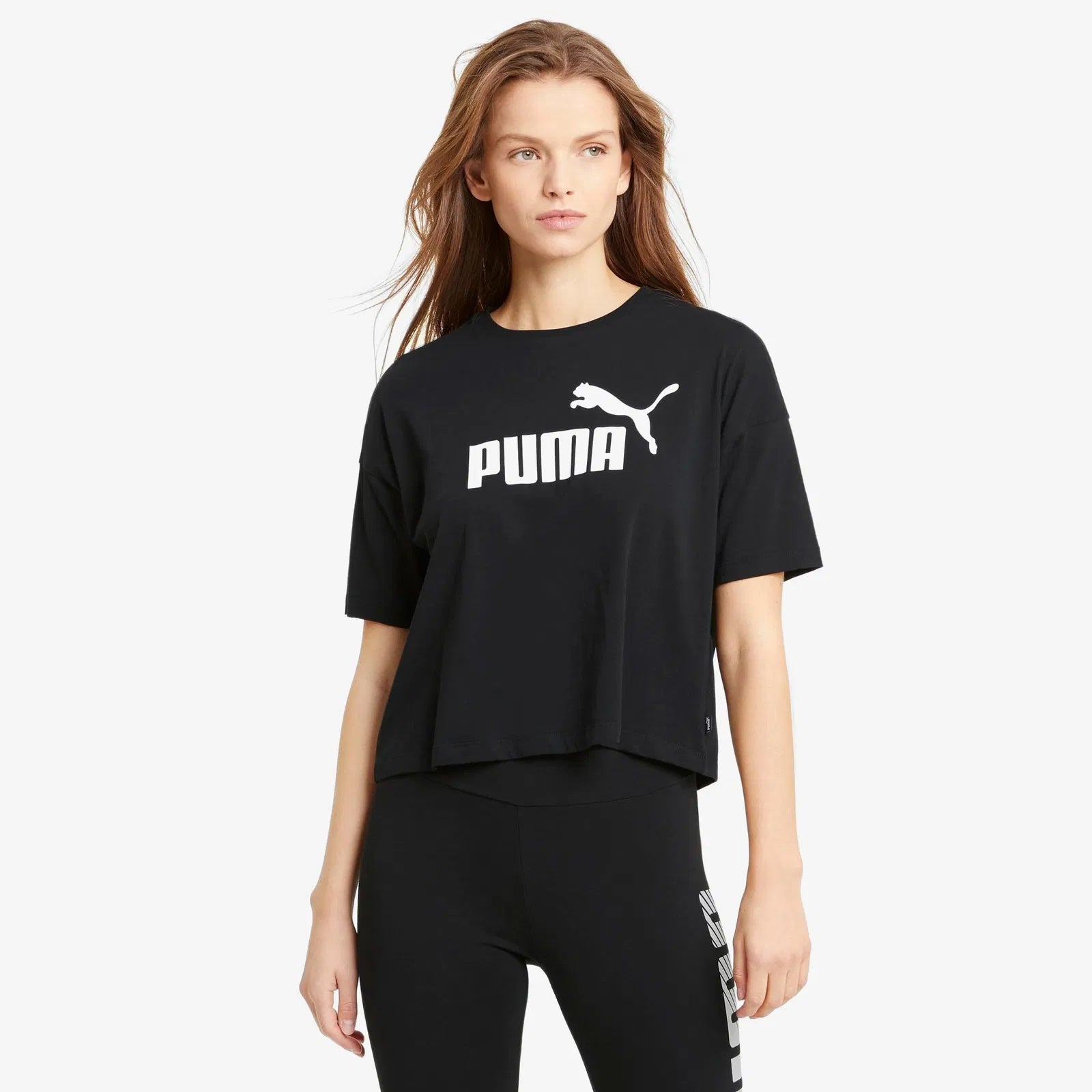 Puma Essentials Logo Kadın T-Shirt - Siyah