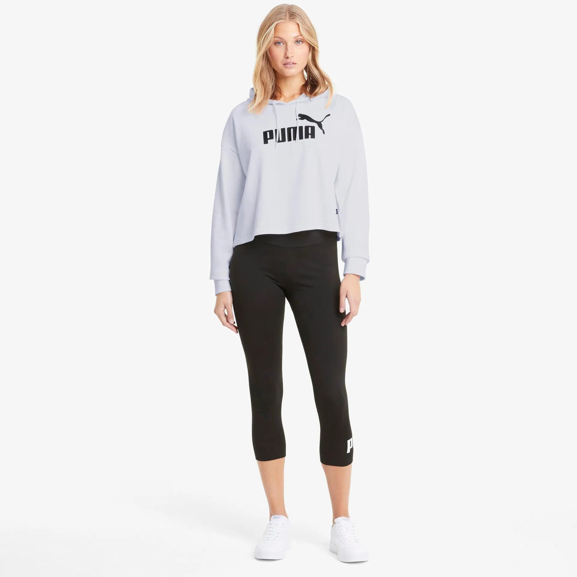Puma Essentials Logo Training Kadın Sweatshirt - Beyaz