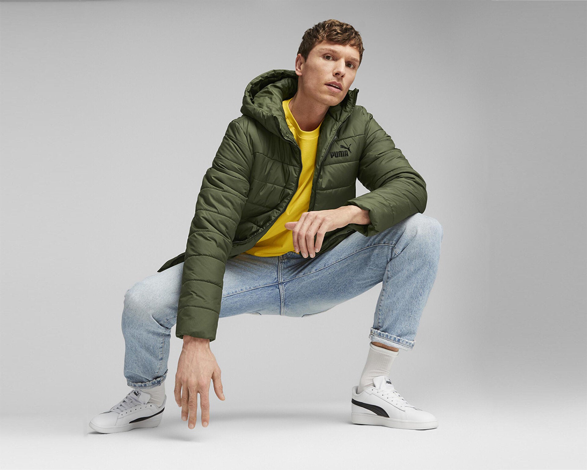 Puma Essentials Padded Erkek Mont - Haki
