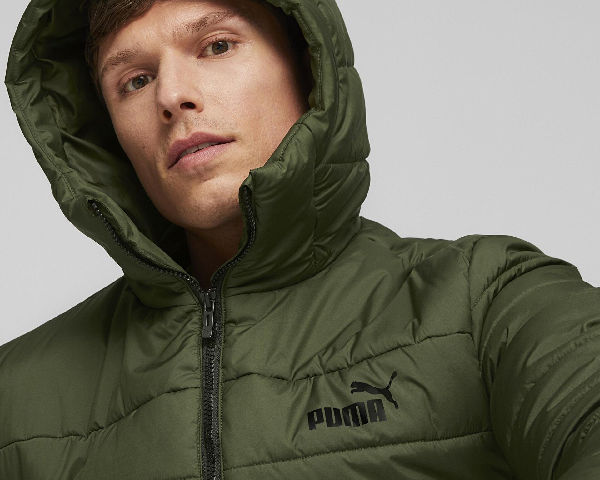 Puma Essentials Padded Erkek Mont - Haki