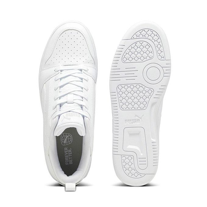 Puma Rebound V6 Low Çocuk - Unisex Puma White-Cool Light Gray Sneaker