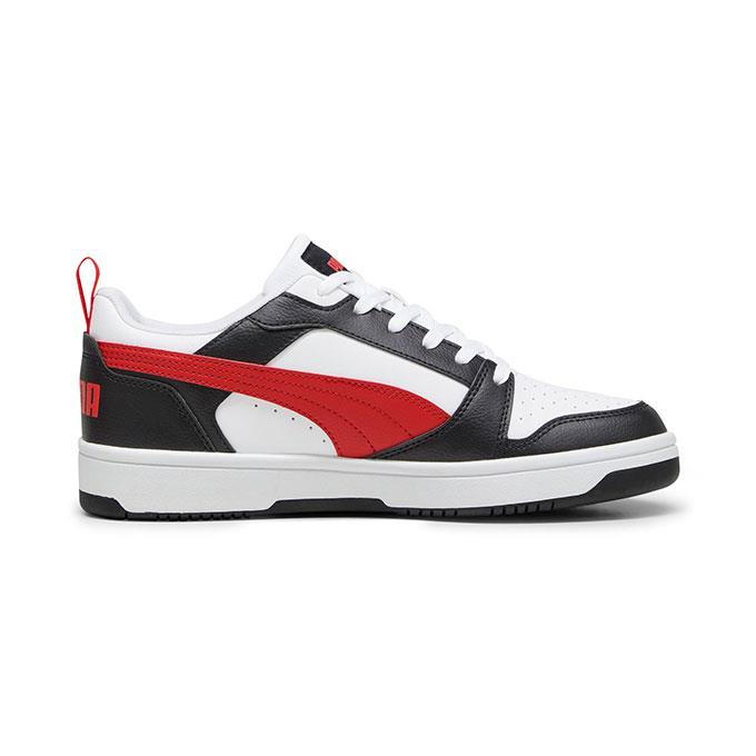 Puma Rebound V6 Low Çocuk - Unisex Puma White-For All Time Red-Puma Black Sneaker