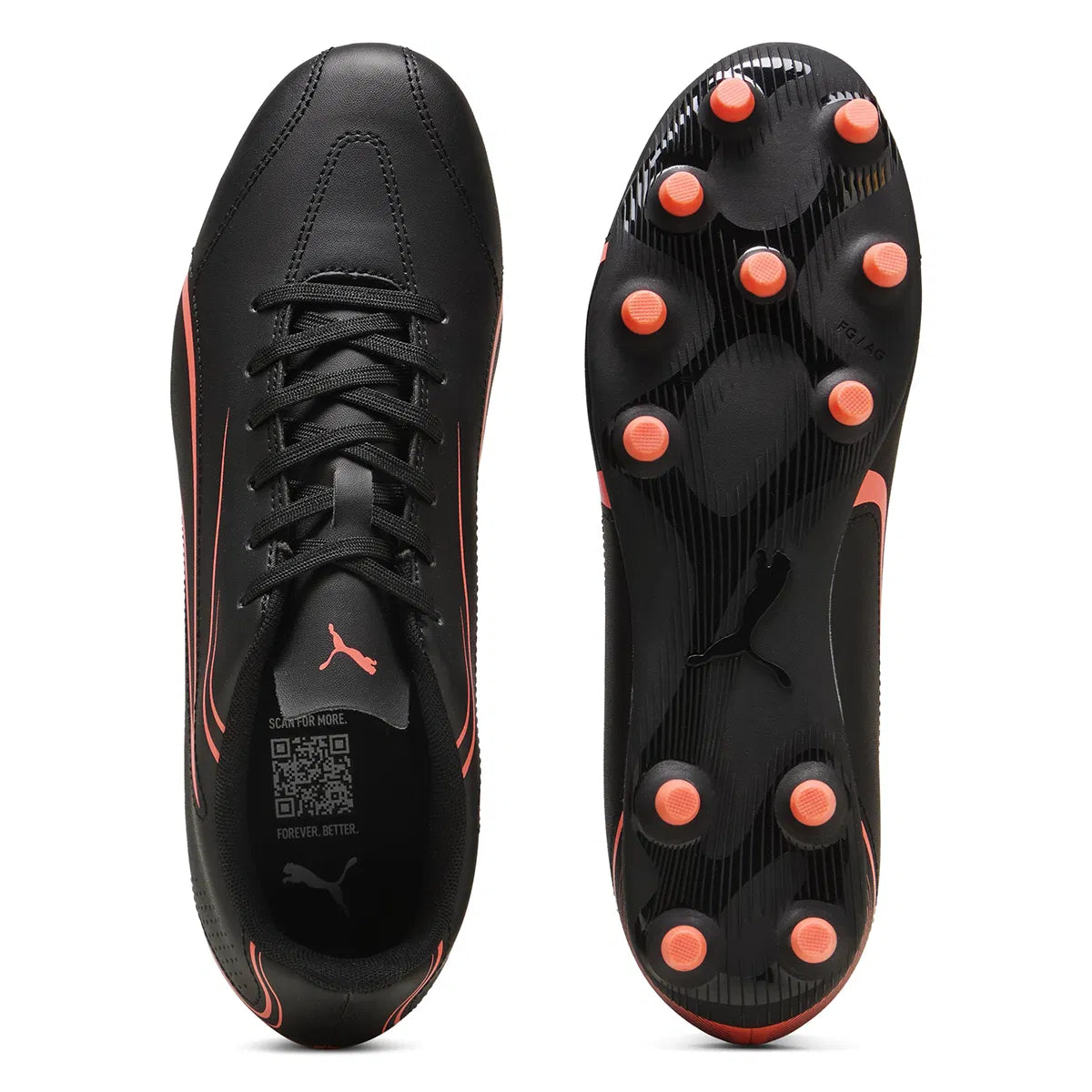 Puma Vıtorıa Fg/Ag Erkek Black-Glowing Red Krampon