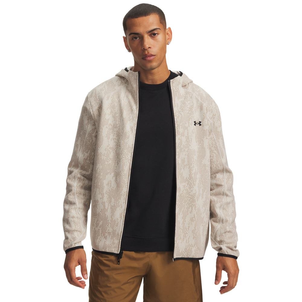 Under Armour Unstoppable Fleece Full Zip Erkek Rüzgarlık - Beyaz-Krem