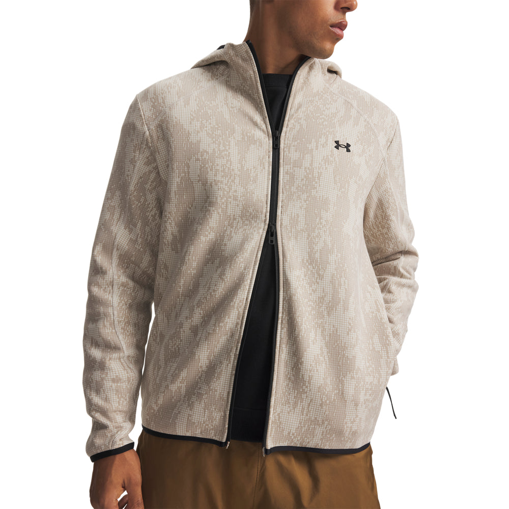 Under Armour Unstoppable Fleece Full Zip Erkek Rüzgarlık - Beyaz-Krem