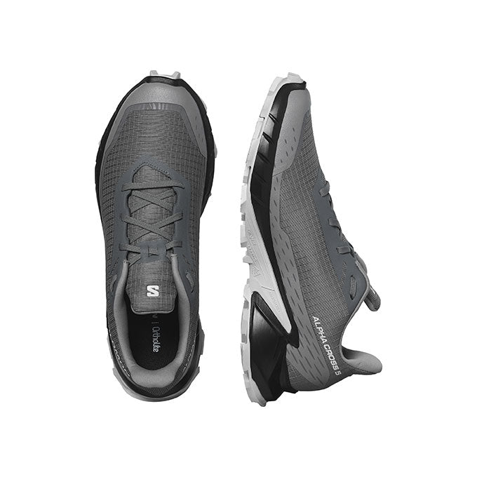 Salomon Alphacross 5 Erkek Pewter/Black/Ghost Gray Koşu - Yürüyüş Ayakkabısı