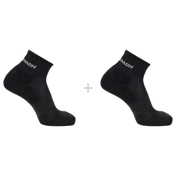 Salomon Evasion Ankle 2-Pack Unisex Yarım Bilek Çorap - Siyah-Siyah
