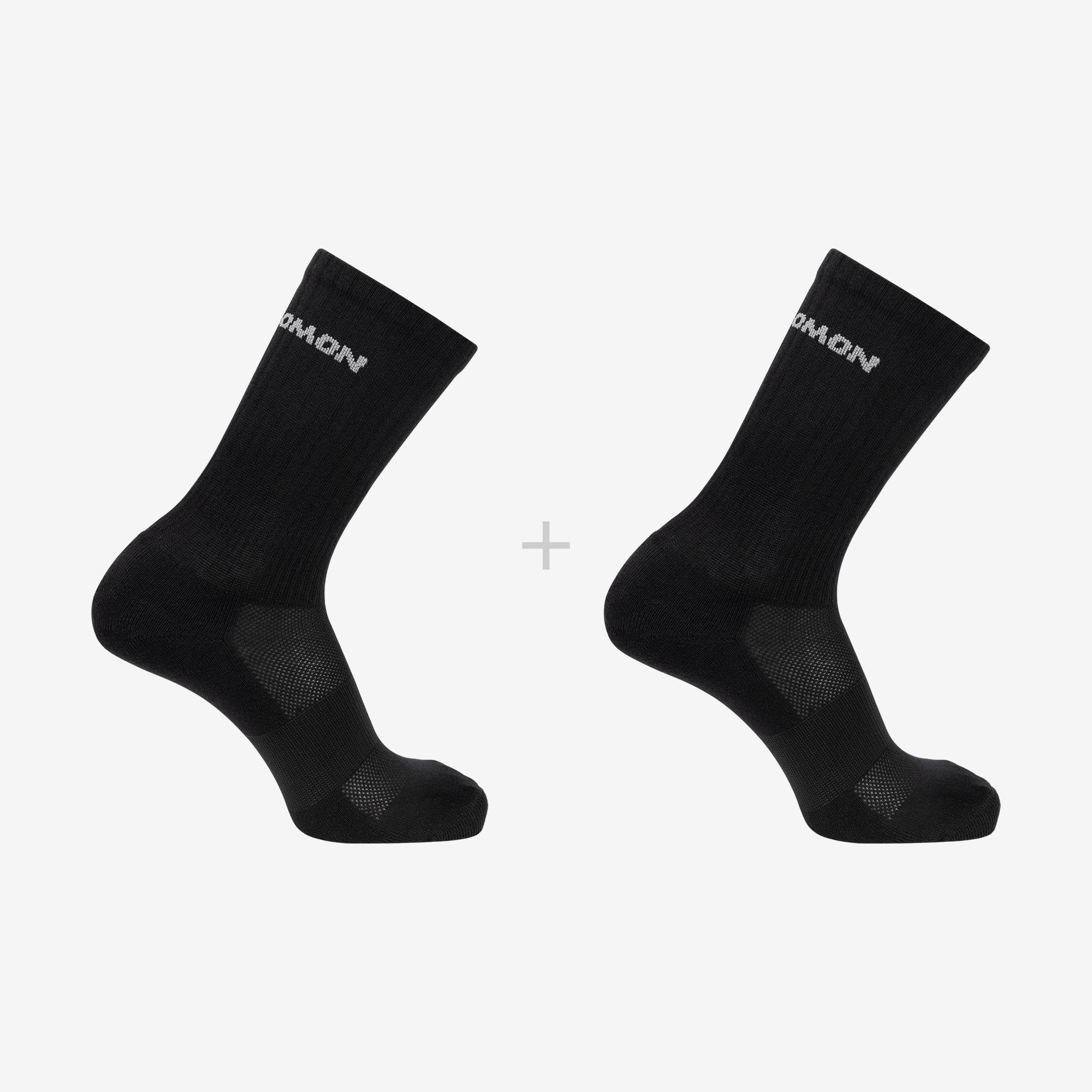 Salomon Evasion Crew 2-Pack Unisex Uzun Çorap - Siyah-Beyaz