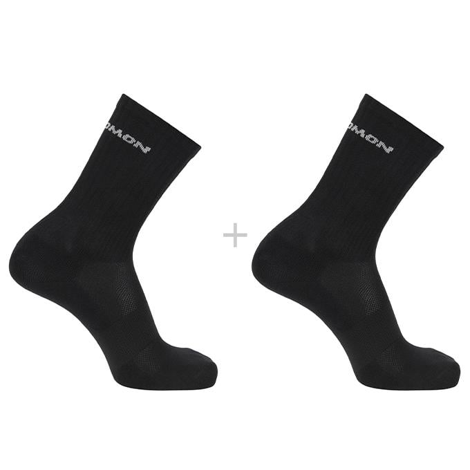 Salomon Evasıon Crew 2-Pack Unisex Pack-Black-Black Çorap