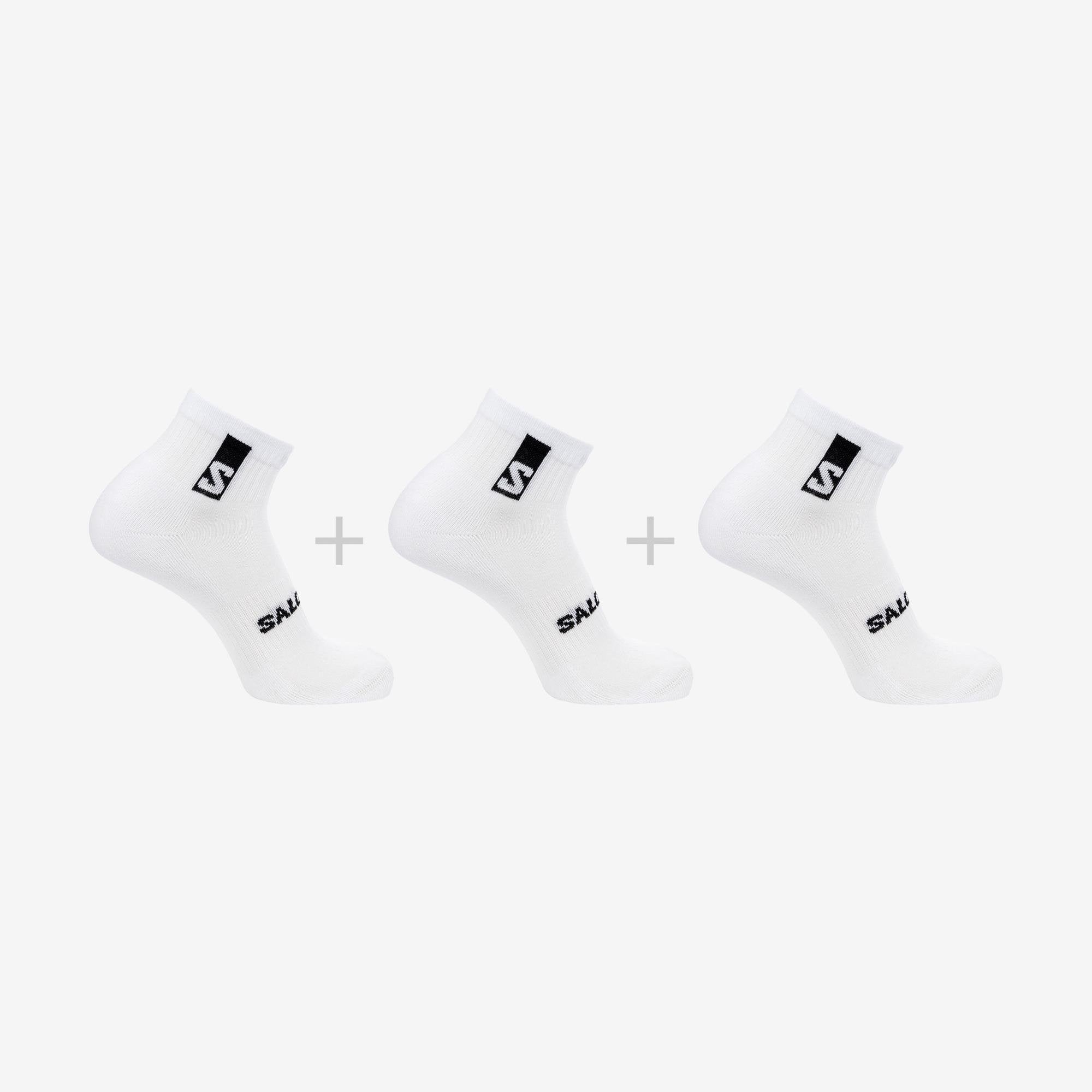 Salomon Everyday Ankle 3-Pack Unisex Yarım Bilek Çorap - Beyaz-Siyah