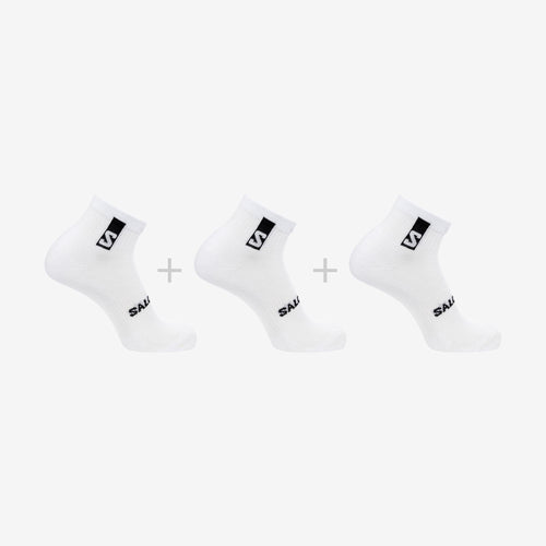 Salomon Everyday Ankle 3-Pack Unisex Yarım Bilek Çorap - Beyaz-Siyah