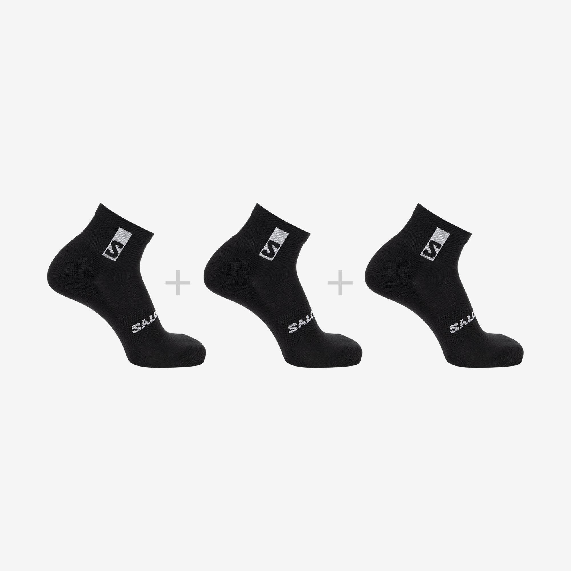 Salomon Everyday Ankle 3-Pack Unisex Yarım Bilek Çorap - Siyah-Beyaz