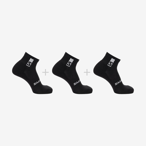 Salomon Everyday Ankle 3-Pack Unisex Yarım Bilek Çorap - Siyah-Beyaz