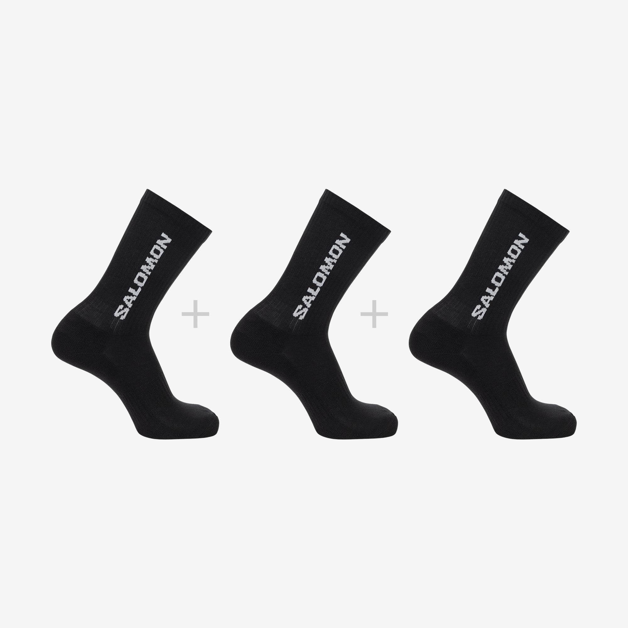 Salomon Everyday Crew 3-Pack Unisex Uzun Çorap - Siyah-Beyaz