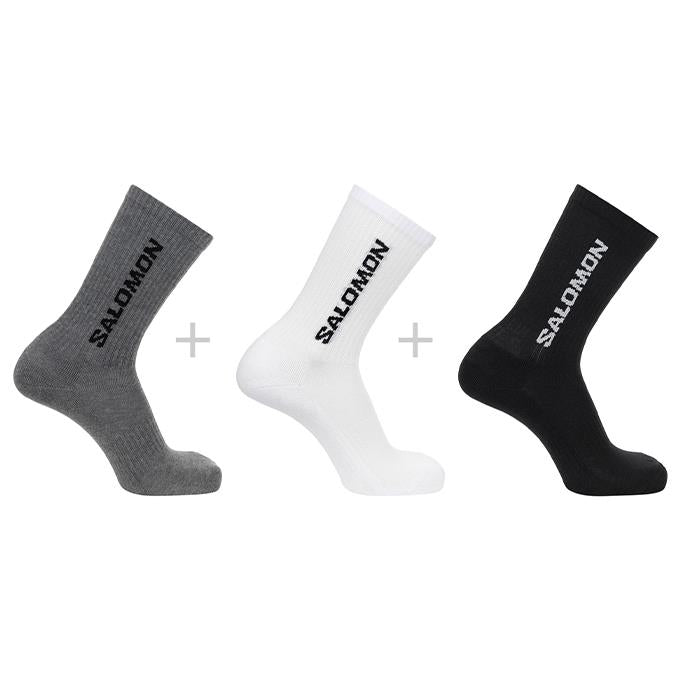 Salomon Everyday Crew 3-Pack Unisex Black-Whıte-Med Grey Çorap
