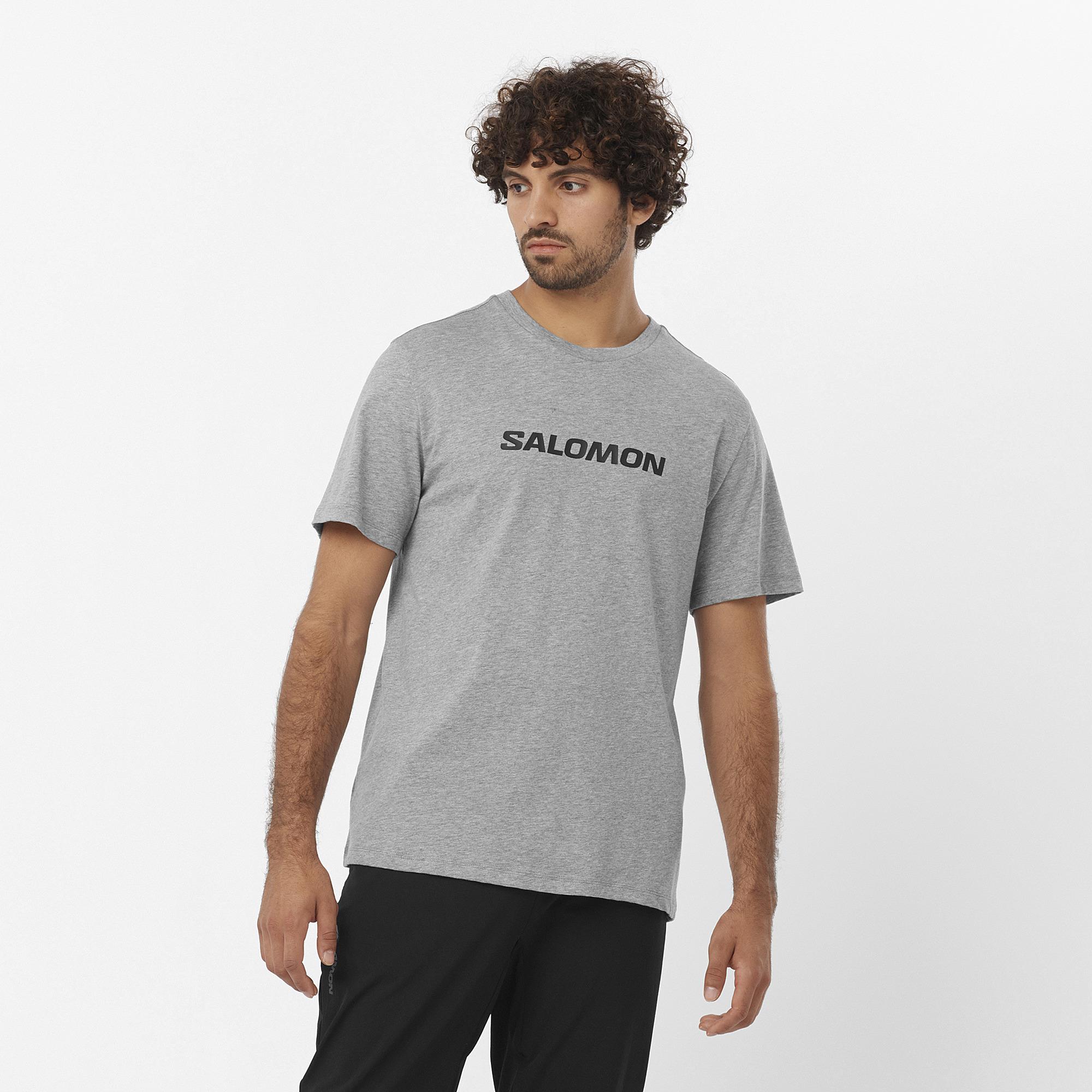 Salomon Logo Performance Erkek T-Shirt - Gri